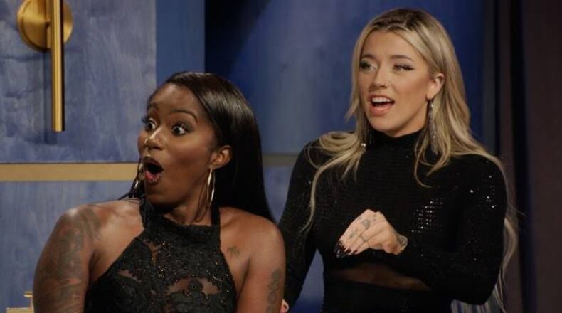 Jadejha Edwards (left) and Heather Richardson star in Season 7 of "The Circle." The show has moved to Hulu/Disney+ from Netflix for Season 8 but will remain shooting in Midtown Atlanta. (Courtesy of Netflix 2024)