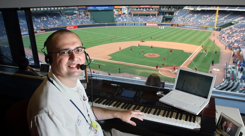 Braves organist Matthew Kaminsky (shown in 2009) will play March 30 at Eddie's Attic.