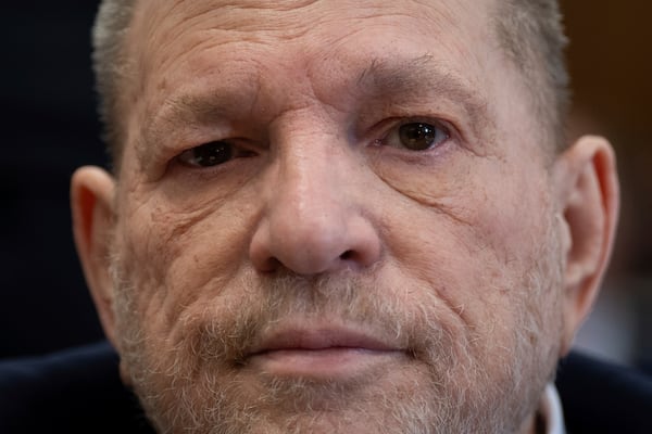 Harvey Weinstein appears in state court in Manhattan, Thursday, May 1, 2025 in New York. (AP Photo/Adam Gray, Pool)