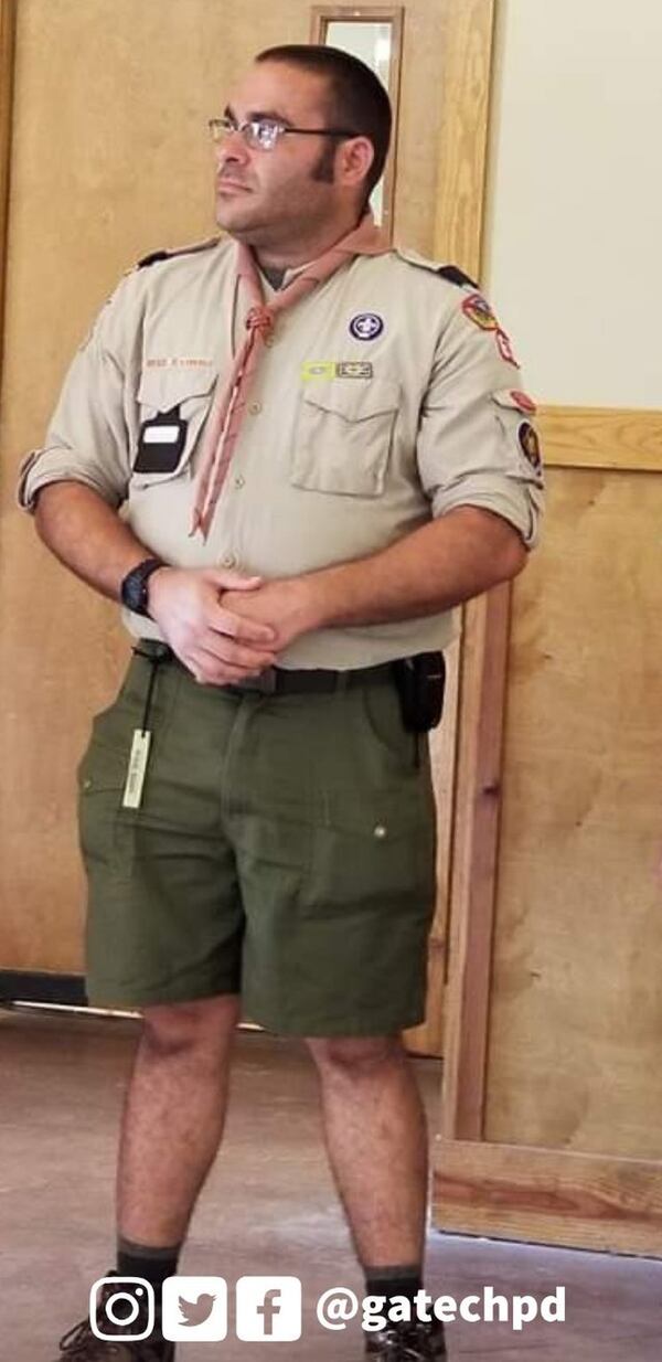 Outside his work at Georgia Tech, James Cornacchia served as a cub master with a Boy Scout pack at his McDonough church. GEORGIA TECH POLICE DEPARTMENT