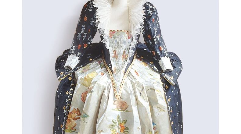 “Isabelle de Borchgrave: Fashioning Art from Paper” at SCADFASH features clothes made entirely from paper like “Elizabeth I Court Dress” (2001) made from mixed media, primarily acrylic, ink, metallic powder and adhesive on paper. Contributed by SCAD
