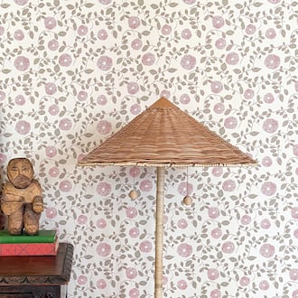 Wallpaper from Gray Benko Home shows how pattern can act as a backdrop, grounding furniture, art and collected pieces without overpowering the space. (Courtesy of Gray Benko Home)