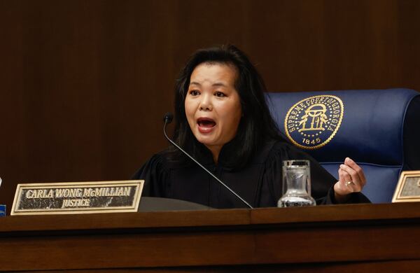 Georgia Supreme Court Justice Carla Wong McMillian authored the dissenting opinion in the case. (Natrice Miller/AJC 2024)