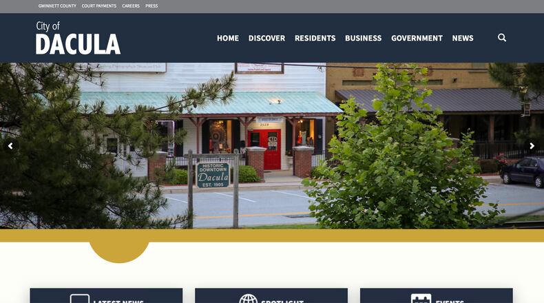 Dacula has quietly unveiled a new and improved website at www.daculaga.gov. Courtesy City of Dacula