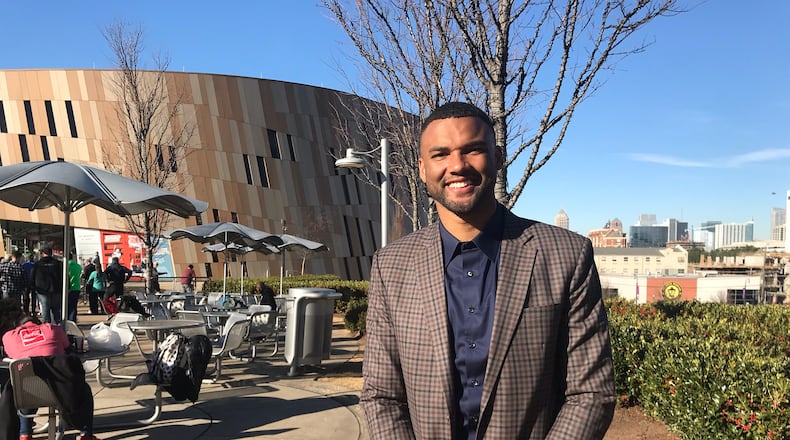 Brandon London outside the Center for Civil and Human Rights in Atlanta on Friday, February 1, 2019. CREDIT: Rodney Ho/rho@ajc.com