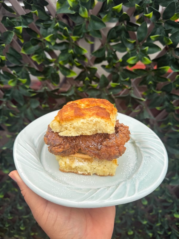 Dank’s Waffle Fried Chicken Biscuit. (Courtesy of Dank’s Deli)