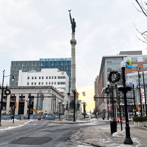 A street scene in Allentown, Pa., Tuesday, Dec. 16, 2025. (AP Photo/Steven Sloan)