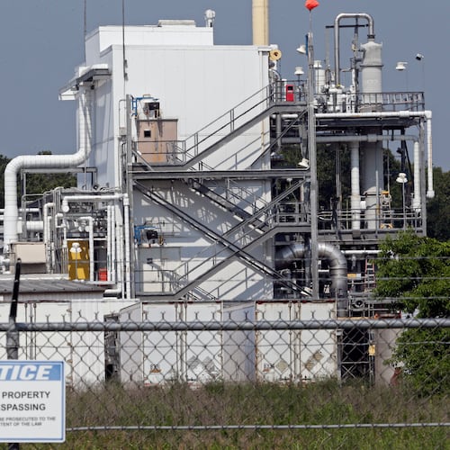 FILE - The Chemours Company's PPA facility at the Fayetteville Works plant near Fayetteville, N.C., June 15, 2018. (AP Photo/Gerry Broome, File)