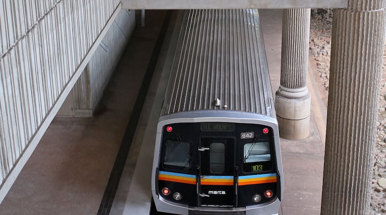 A train leaves the Kensington MARTA station in Decatur on Thursday May 17th, 2012. PHIL SKINNER / PSKINNER@AJC.COM