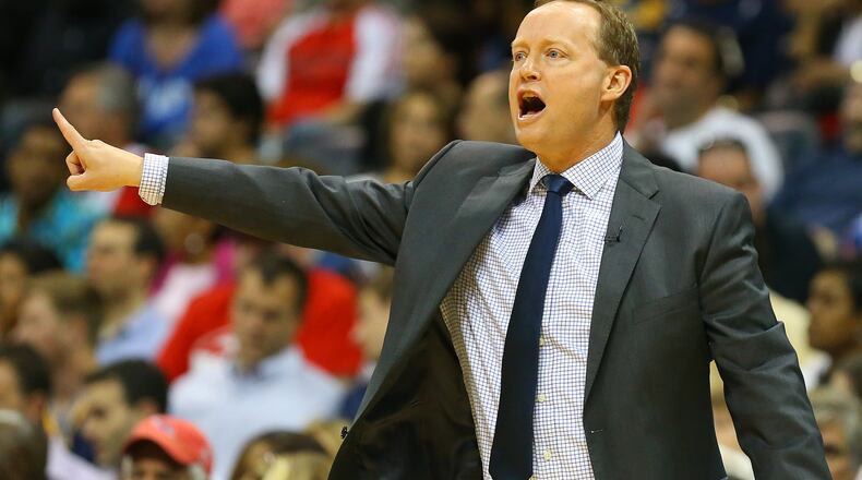 Hawks head coach Mike Budenholzer missed Monday’s practice due to an illness. CURTIS COMPTON / CCOMPTON@AJC.COM