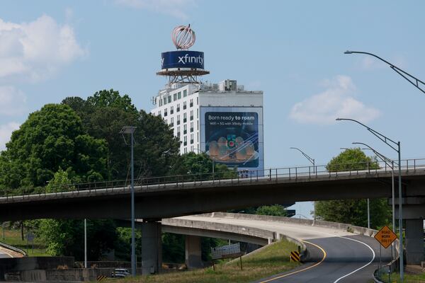 The Peach apartment building is shown near the downtown connector. (Jason Getz/AJC)