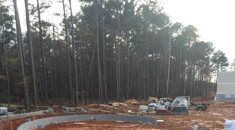 Construction on Peachtree Corners Veterans Monument is underway despite weather delays. Courtesy Peachtree Corners Veterans Monument Association