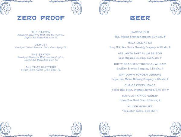Atrium drink list