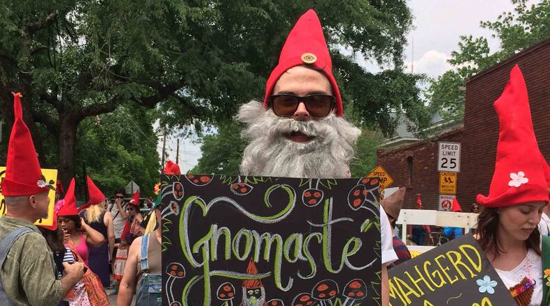 Hundreds of people gather each year to try and beat the Guinness World Record for "largest gathering of people dressed as garden gnomes." This year's attempt will take place at the Inman Park Festival parade on April 29.