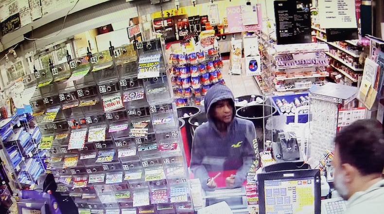 A surveillance photo shows the man Atlanta police are seeking in connection with a deadly shooting in the 1000 block of Cascade Avenue.