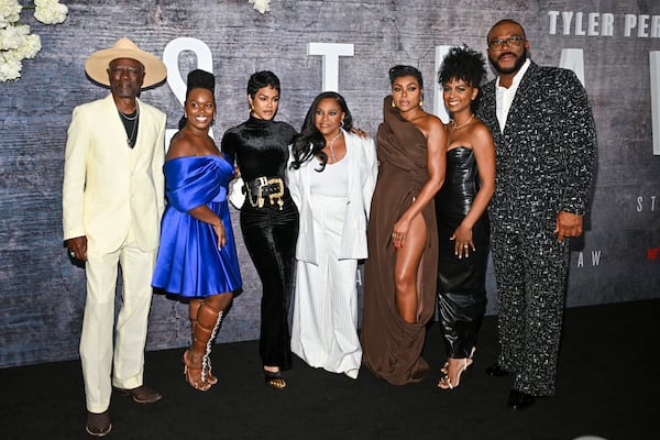 Glynn Turman, from left, Teyana Taylor, Sherri Shepherd, Taraji P. Henson, Ashley Versher, and Tyler Perry attend the Netflix special screening of Tyler Perry's "Straw" on Tuesday, June 3, 2025, at The Plaza Hotel in New York. (Evan Agostini/Invision/AP)