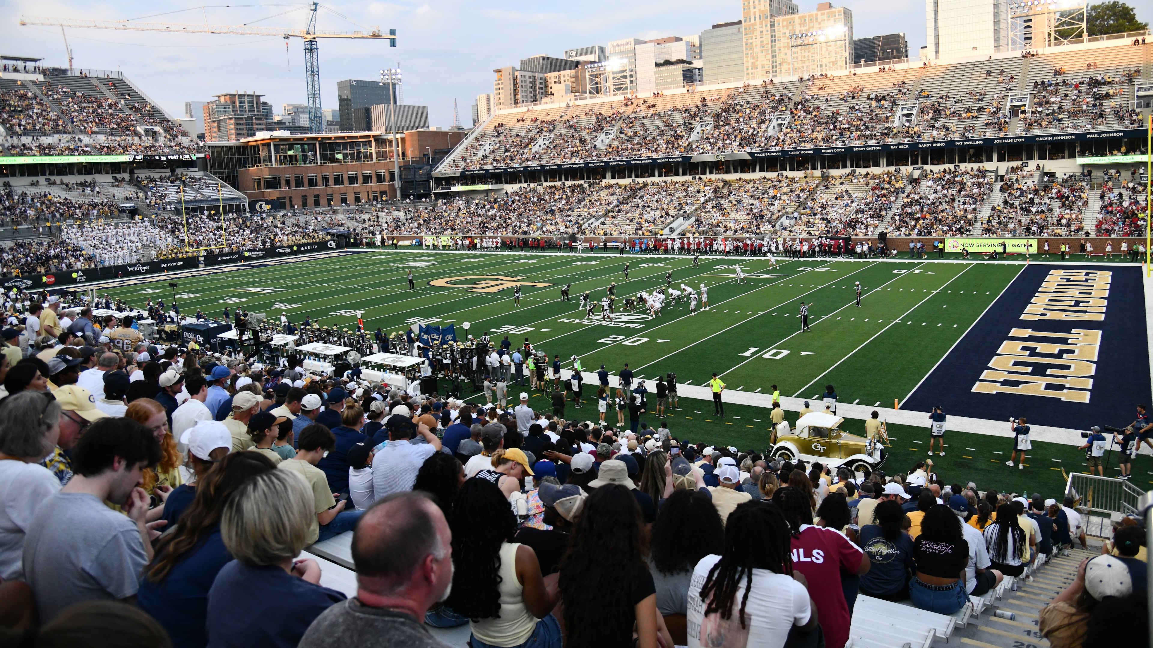 Fans watch during the second half of an NCAA college football game at Georgia Tech's Bobby Dodd Stadium, Saturday, September 20, 2025, in Atlanta. Georgia Tech won 45-24 over Temple. (Hyosub Shin / AJC)