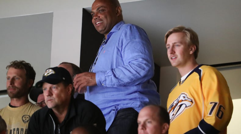 NASHVILLE, TN - JUNE 05: Basketball player Charles Barkley attends the Stanley Cup Finals Game 4 Nashville Predators Vs. Pittsburgh Penguins at Bridgestone Arena at Bridgestone Arena on June 5, 2017 in Nashville, Tennessee. (Photo by Terry Wyatt/Getty Images)