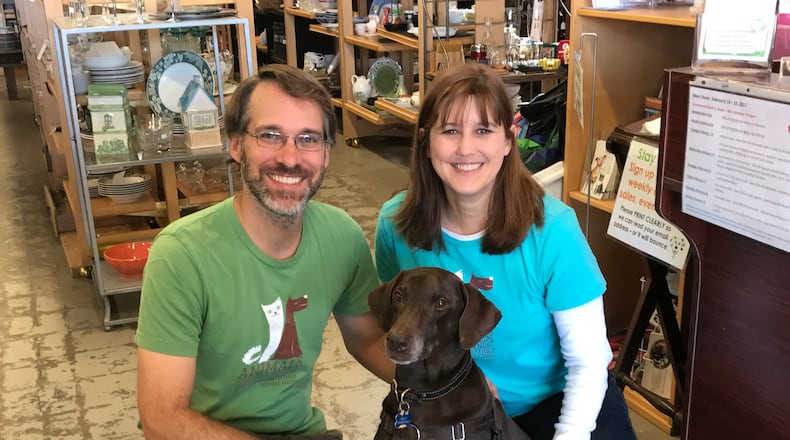 The owners of SecondLife Atlanta, a six-year old nonprofit thrift store in Avondale Estates, want to help homeless pets.  Co-founders Toby and Tanya Tobias donate money to help various nonprofits and hope to reach $1 million this year. CREDIT: SHELIA POOLE
