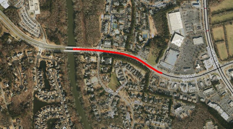 Gwinnett recently awarded a $1.2 million construction contract to widen Pleasant Hill Road from the Chattahoochee River to Peachtree Industrial Boulevard in Duluth. (Courtesy Gwinnett County)