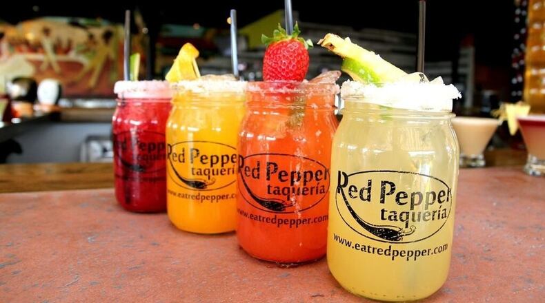 Drinks at Red Pepper Taqueria, which will celebrate its fourth anniversary this week.