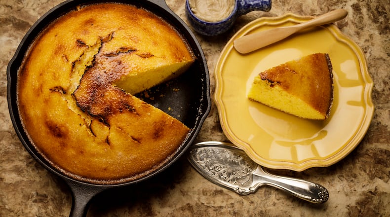 Bruleed cornbread from Zynodoa restaurant in Virginia, photographed in the Los Angeles Times studio. (Ricardo DeAratanha/Los Angeles Times/TNS)