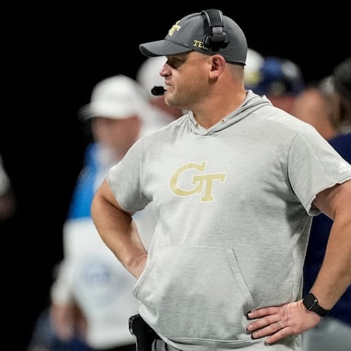 Georgia Tech head coach Brent Key said Sunday that he has narrowed his list of potential offensive coordinators down to 36 names. (Mike Stewart/AP)