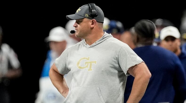 Georgia Tech head coach Brent Key said Sunday that he has narrowed his list of potential offensive coordinators down to 36 names. (Mike Stewart/AP)