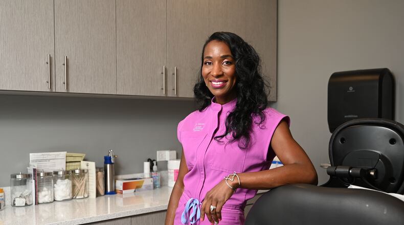 Georgia dermatologist Dr. Jessica Mercer poses for a portrait at Georgia Dermatology Partners on Friday, July 10, 2026, in Brookhaven. (Hyosub Shin/AJC)