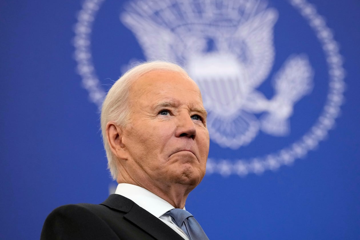 FILE - President Joe Biden waits to speak about foreign policy at the State Department in Washington, Jan. 13, 2025. (AP Photo/Susan Walsh, File)