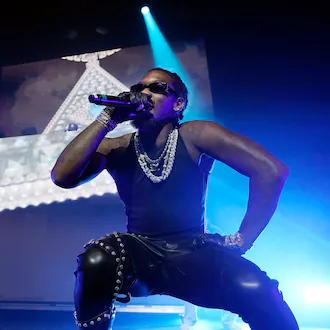 Rapper Offset makes a guest appearance during Metro Boomin's set at Billboard R&B Hip-Hop Live, a celebration of the 50th anniversary of hip-hop, at The Novo, in Los Angeles, Aug. 8, 2023. (Chris Pizzello/AP File)