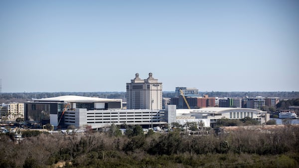 A new hotel will rise next to the Savannah Convention Center and open in 2028. The original headquarters hotel, the 403-room Westin Savannah Harbor, opened in 1999.  (AJC Photo/Stephen B. Morton)