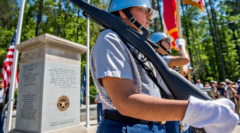 As part of Peachtree Corners’ recent opening of the city’s Town Green, officials also unveiled the new Veterans’ Monument, a tribute to men and women who served or are serving in the U.S. military. (Courtesy City of Peachtree Corners)