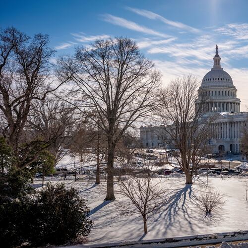 The Capitol is seen from the Russell Senate Office Building as lawmakers argue on whether to move forward with the spending legislation that funds the Department of Homeland Security, at the Capitol in Washington, Thursday, Jan. 29, 2026. (AP Photo/J. Scott Applewhite)