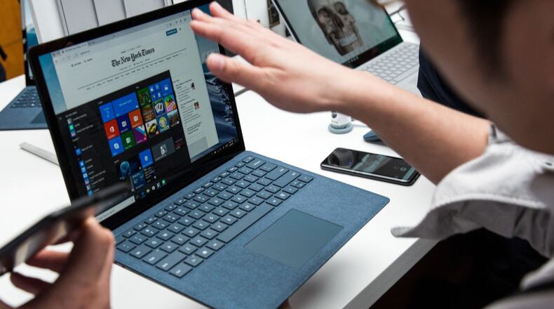 NEW YORK, NY - MAY 2: A view of the new Microsoft Surface Laptop following a Microsoft launch event, May 2, 2017 in New York City. The Windows 10 S operating system is geared toward the education market and is Microsoft's answer to Google's Chrome OS. (Photo by Drew Angerer/Getty Images)