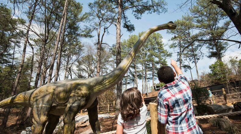 Turn a fun trip to Stone Mountain into a fact-finding mission about dinosaurs. Dinosaur Explore in Stone Mountain Park’s Crossroads area lets visitors interact with 14 types of dinosaurs, including 20 full-size species with special effects that make them move and roar. The exhibit is open through 2017. CONTRIBUTED BY STONE MOUNTAIN PARK