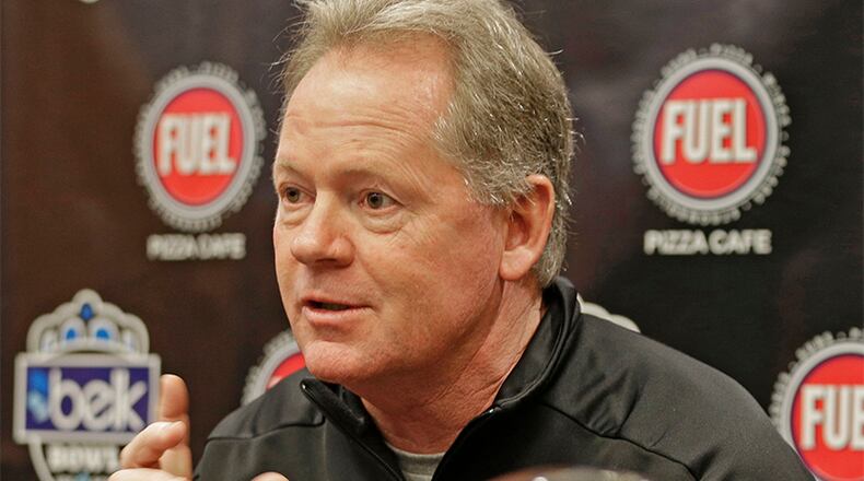 Louisville head coach Bobby Petrino - a onetime coach of the Atlanta Falcons - sidestepped questions about the team's vacancy and opted to focus only facing the Georgia Bulldogs in the Belk Bowl.