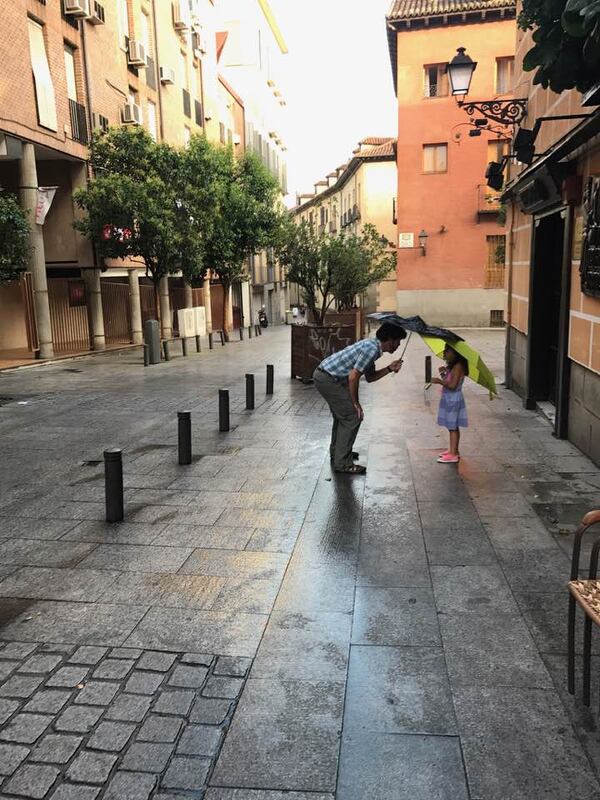 Deedee Murphy of Atlanta share a photo shot by her son-in-law, Michael Earley. "He caught this moment in Madrid with my husband and granddaughter on a rainy Sunday morning.  I loved this captured picture of an intimate moment," she wrote.