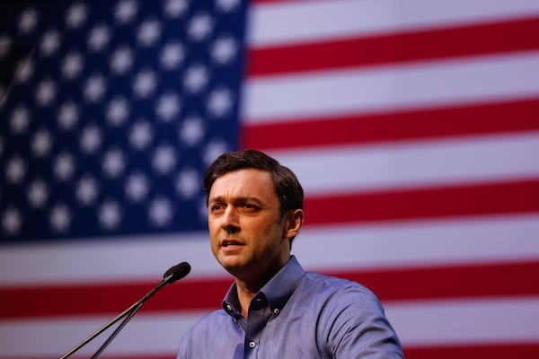 U.S. Sen. Jon Ossoff speaks at a joint campaign rally with Democratic nominee for governor Keisha Lance Bottoms at the Tabernacle in Atlanta last month. (Arvin Temkar/AJC)