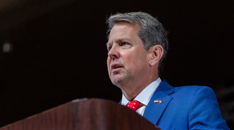 Gov. Brian Kemp speaks at the Georgia GOP convention at Jekyll Island on Saturday, June 5, 2021. (Photo: Nathan Posner for The Atlanta-Journal-Constitution)