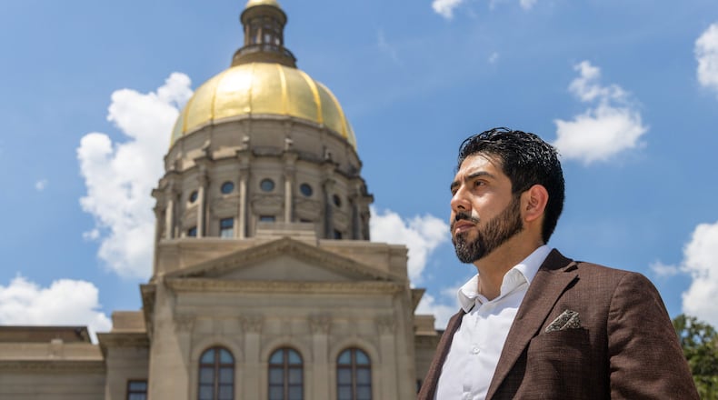 Portrait of Patrick Rodriguez at the Georgia State Capital. He is the co-executive, Georgia Coalition for higher education in prison. The organization is trying to expand higher education possibilities for people in prison. PHIL SKINNER FOR THE ATLANTA JOURNAL-CONSTITUTION