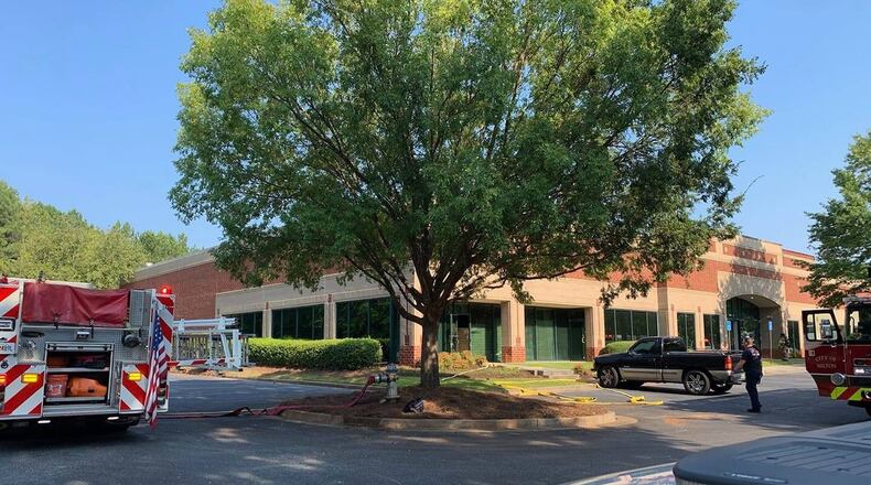 Fire crews investigated a gas smell at an office park off Marconi Drive.