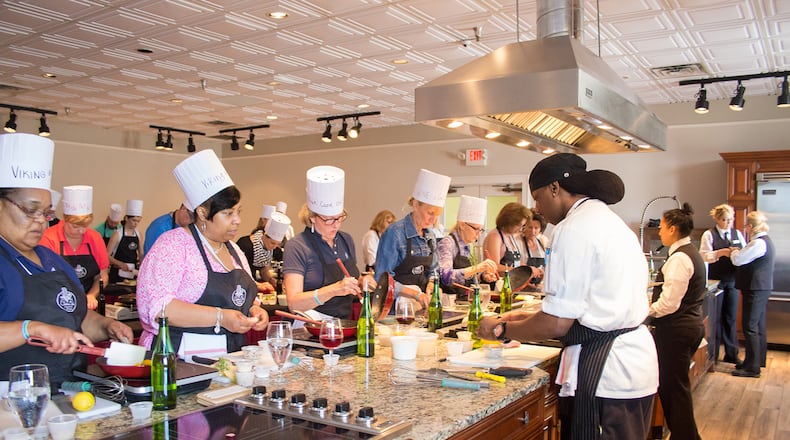 A cooking class at the Viking Culinary Studio at Chateau Elan