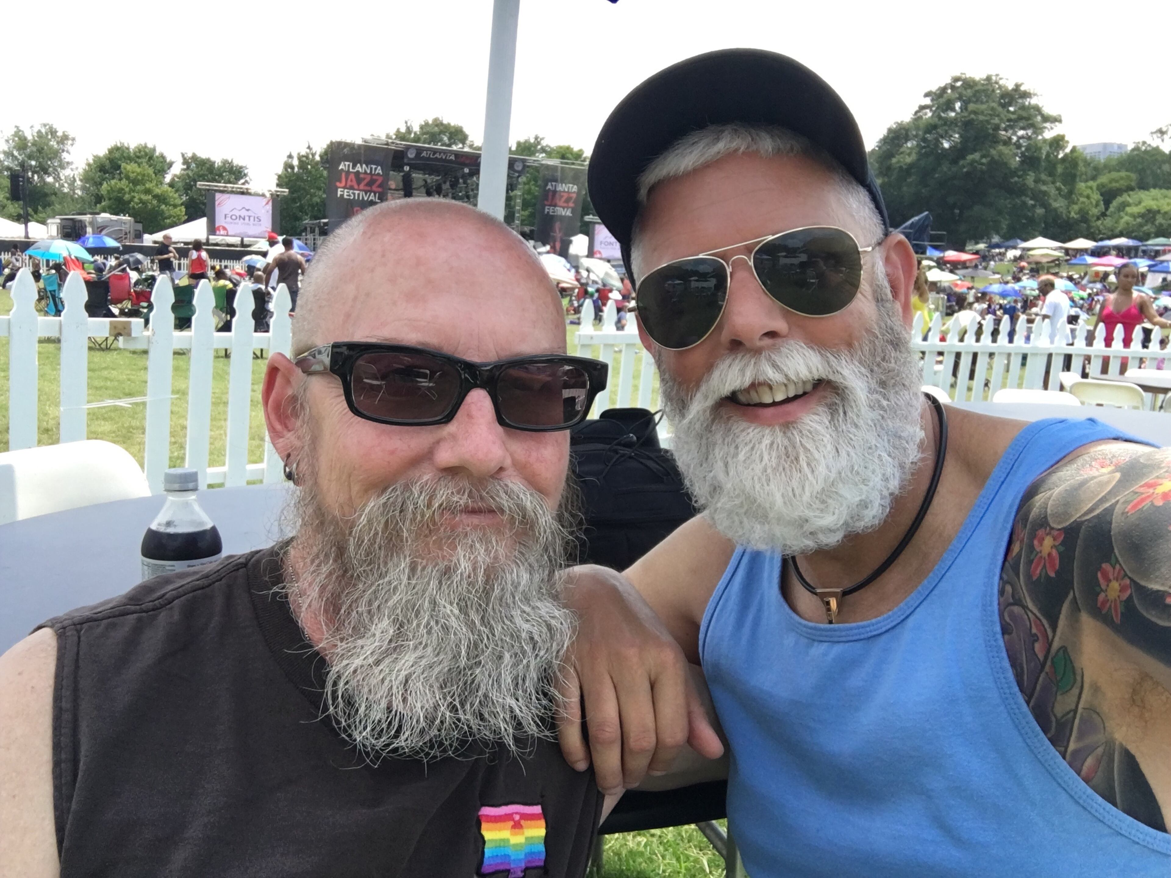 Billy, left, and David Clifton-Strawn at the 2016 Atlanta Jazz Festival in Piedmont Park. They married in 2017. (Courtesy of David Clifton-Strawn)