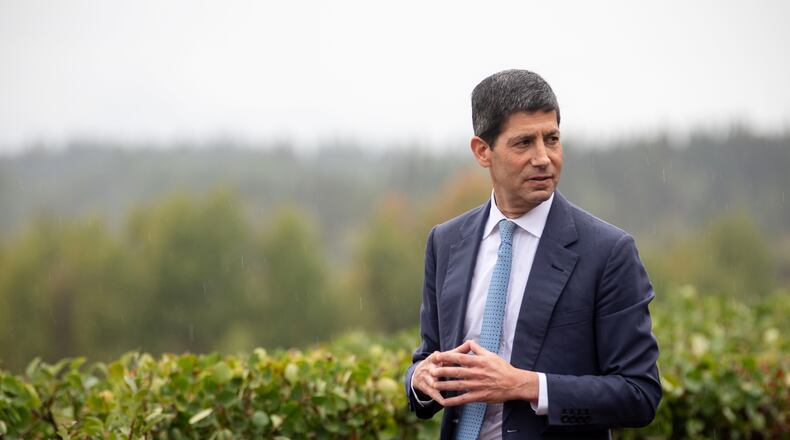 Fed Chair Kevin Warsh arrives at the annual Jackson Hole Economic Policy Symposium on Friday, Aug. 28, 2026, in Moran, Wyo. (AP Photo/Amber Baesler)