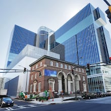 March 12, 2019 - Atlanta - The Spring Stree side of the historic Crum & Forster Building is being preserved as part of the project and plans call for it to be used for restaurant space and an academic club. The Coda project at Georgia Tech is slated to open in early May. The project, developed by Portman Holdings and designed by John Portman & Associates, is the first Atlanta project by the Portman empire to open since the death of the companies’ founder, the legendary John C. Portman Jr. Coda will be an office tower for Georgia Tech, major corporations, start ups and will feature a sophisticated data center complex. It will also be a “living room,” Portman officials say, for Georgia Tech’s campus east of the downtown connector. Bob Andres / bandres@ajc.com