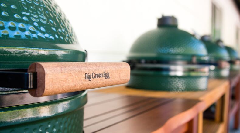 The Big Green Egg headquarters has no shortage of grills.