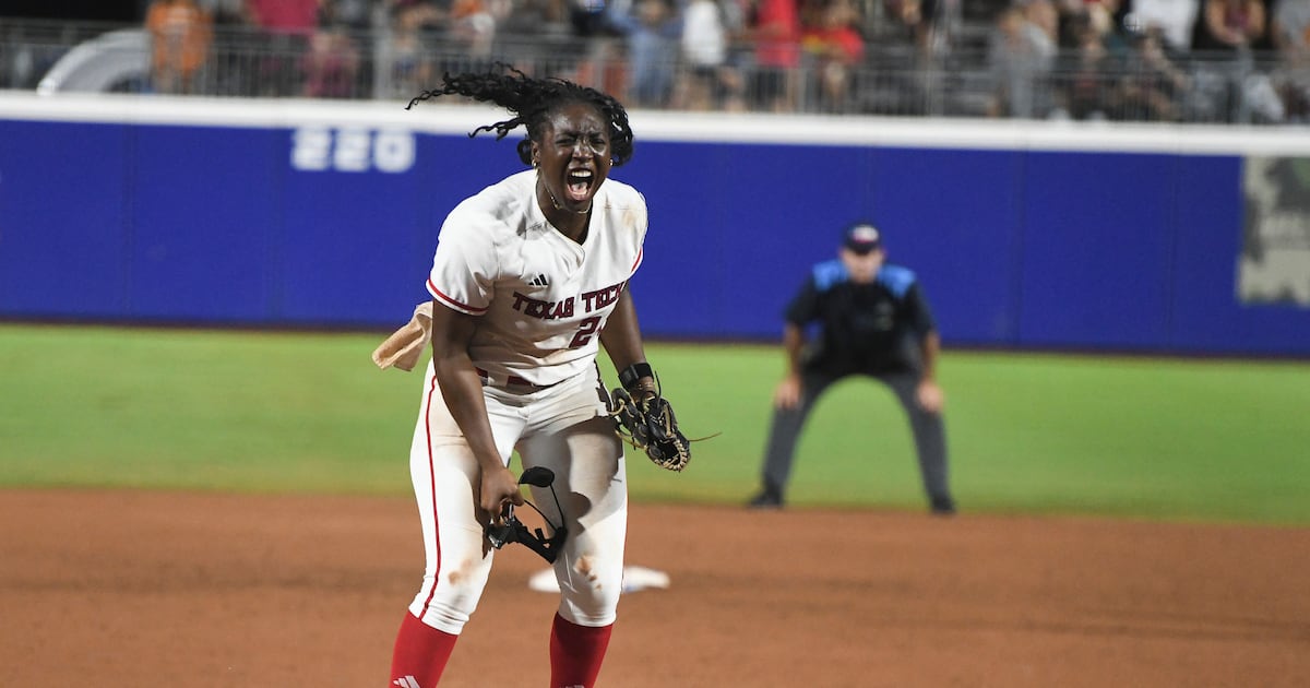 Texas Tech's NiJaree Canady breaks down after heavy pitching load in Women's College World Series