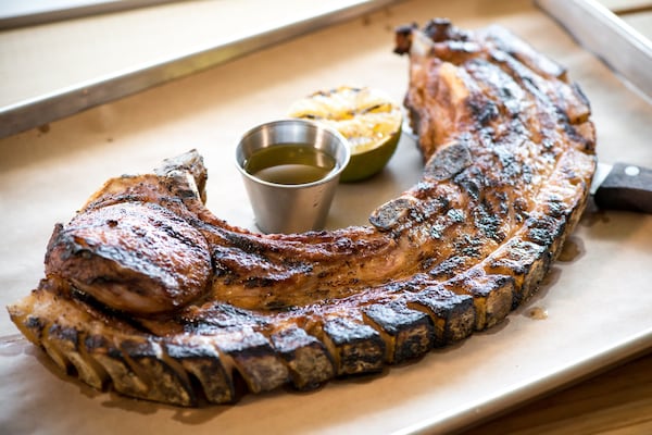 Jose Sucio’s can-can pork chop. (Courtesy of Mia Yakel)