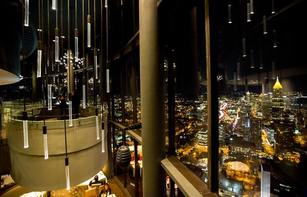The Sun Dial restaurant at the top of the Westin Peachtree Plaza Hotel features panoramic views of the city. (AJC FILE)